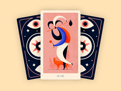 The Fool - Major Arcana card character color deck game illo illustration magic mystic palette playfull tarot texture vector