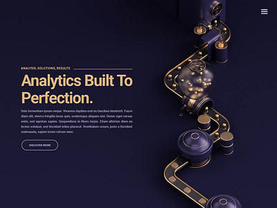 Analytics - dark version 3d analytics animation cover design landing page loop motion design motion graphics render ui ux visual web design webshocker website