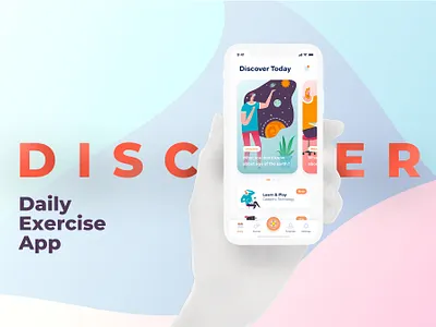 Discover Daily Exercise Mobile App free psd freebie interface iphone mockup mobile app mockup mockup psd ui ux