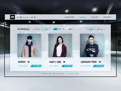 1MILLION Dance Studio clean dance design korea school ui