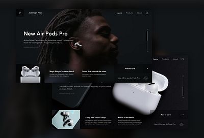 UI Concept for AirPods Pro apple apple design brand branding designs ios ui ui design uiux web design