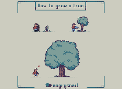 How to grow a tree 16bit 8bit 8bitart environment design game design gameart pixel art pixelart pixels teamtrees tree