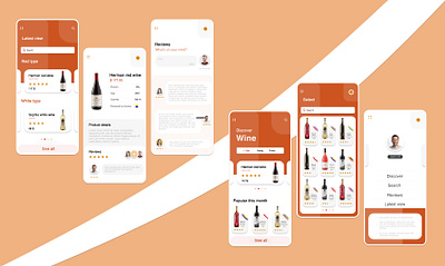 Wine app all app design ui ux wine