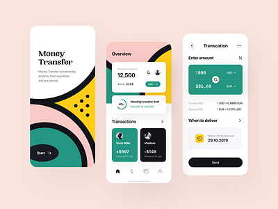 Warm money transfer app balance cash dashboard finance financial app fintech lend lending overview payments product product design saas service services transactions transfer uiux