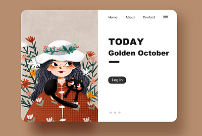 October app branding design flat illustration website