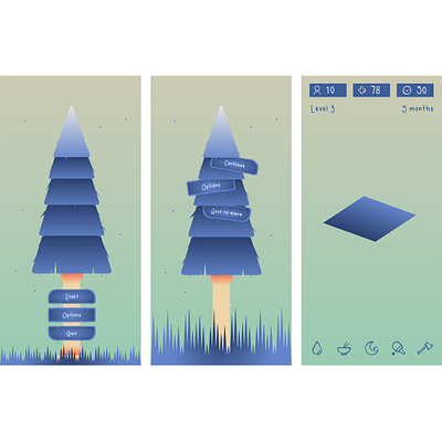 UI Forest : Day Test android design game icon illustration student typography ui ui design vector