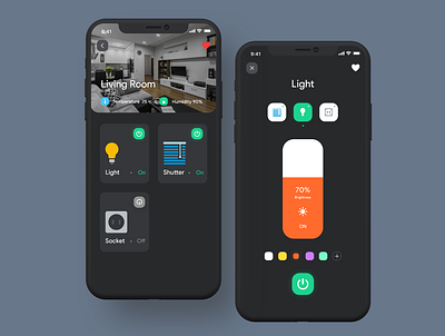 Controlling device Smart Home Mobile App app ui application design clean app design design home house interaction design iphone app mobile app smart home ui ux