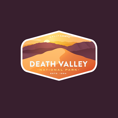 Death Valley National Park badge badge logo california mountains national parks sand dune vintage