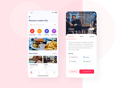 Directory listing mobile app android app design application design trends directory listing dribbble best shot food and drink food app hotel app ios listing service minimal mobile mobile app profile saas service app travel app ui ux