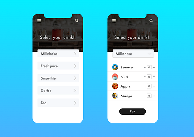 DailyUI | Dropdown | 027 beverage cafe coffee dailyui design dropdown tea ui ux