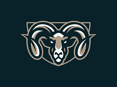 RAM AND SHIELD badge brand brand identity branding esports logo goat goat logo idenity illustration logo logotype mascot logo ram rams shield shield logo sports sports branding sports logo vector