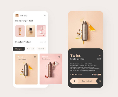 Beauty product app UI 2019 trend app beauty design ecommerce shop stores ui ux