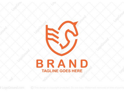 Pegasus Logo brand branding horse identity logo logos pegasus pegasus logo pegasus logo for sale security shield stallion