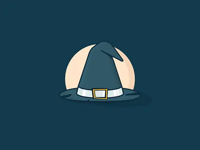 Witch's Hat blue creepy design flat flat illustration grey halloween hat illustration logo rebound scary spooky vector vectors witch
