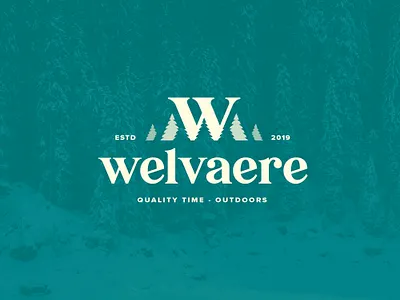 Outdoors Logo Concept branding design logo luxury outdoors pine tree pine trees quality time w monogram welvaere