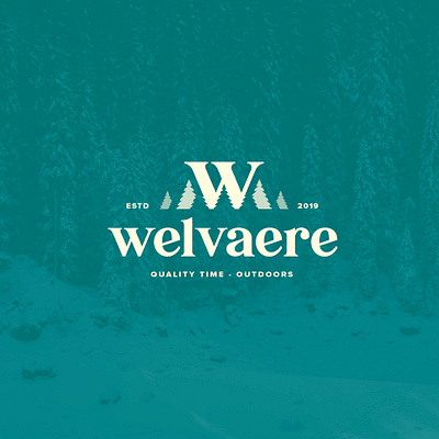 Outdoors Logo Concept branding design logo luxury outdoors pine tree pine trees quality time w monogram welvaere