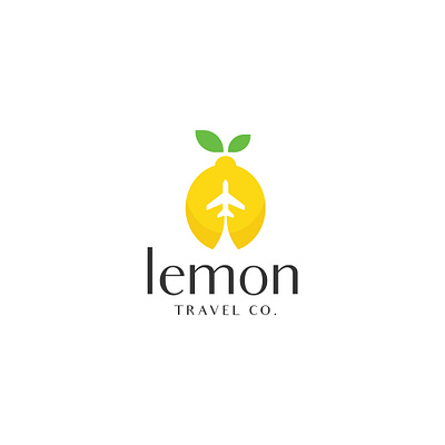 Lemon Travel Co Concept branding citron illustration jet lemon lemonade illustration agency logo luxury plane travel travel co vector yellow