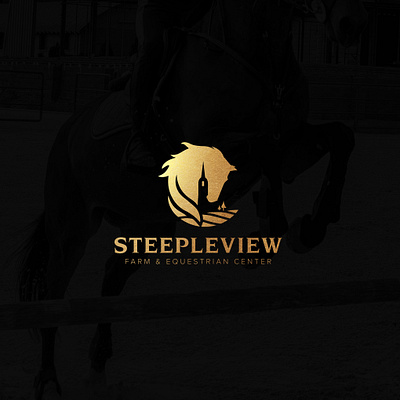 Equestrian Logo Concept branding design equestrian farm logo gold horse horse logo logo luxury steeple steepleview vector