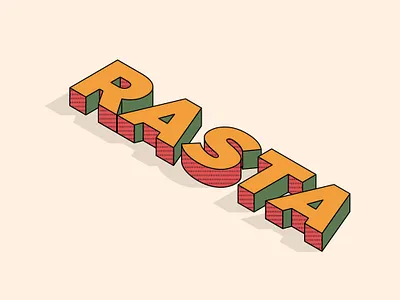 RASTA cream green isometric muted colors red type typography yellow