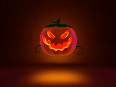 Spooky Pumpkin cinema4d design halloween lighting octane weekly warm up