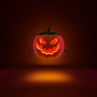 Spooky Pumpkin cinema4d design halloween lighting octane weekly warm up