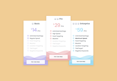 Pricing Modules for Social Media Platform beach ecommerce figma illustration marketing mockup modules pricing product design service design sketch social app social media subscription tiers ui ux design visual design waves website