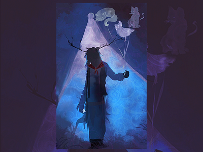 Spooky Midnight character design clouds design digital art digital illustration dribbbleweeklywarmup eerie ghost ghost party ghostbusters halloween halloween carnival halloween design halloween party illustration mood outdoor scary spoky warmup