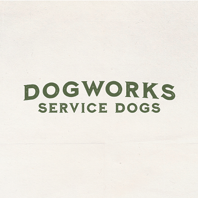 Dogworks Service Dogs Typography pt 3 brand identity branding dogs greenlogo orvis texturedlogo texturedtype typeonly typography typography logo