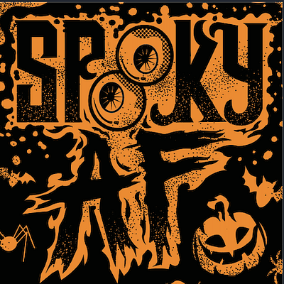 Spooky AF customtype halloween horror lettering punkrock vector vintage