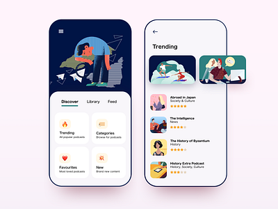 Daily UI 69 — Trending app colorful daily ui challenge dailyui design illustration mobile podcast trending ui ux