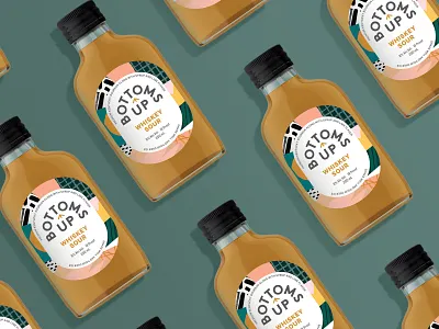 Bottoms Up : Whiskey Sour alcohol arrow branding brown calibre cocktails label packaging texas texture up