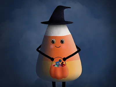 Candybalism candy corn dribbbleweeklywarmup halloween illustration procreate texture