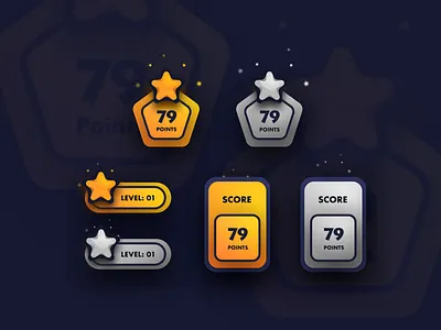 Gamified Apps User Interface apps design card design dark theme design games gamification illustration ios design ui vector visual design