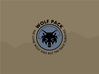 Wolf Pack team badge badge branding design flat illustration logo minimal typography vector