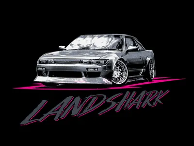 Landshark apparel car design illustraion merch nissan photoshop s13 silvia tshirt typography