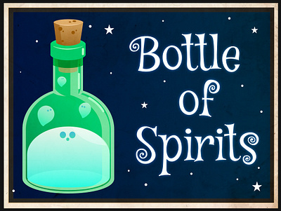bottle of spirits affinity design cute illustration spooky vector