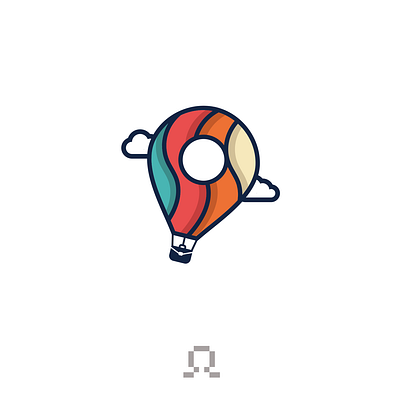 pin + airballoon + business airballoon art brand identity branding business design location logodesigner logodesigns pin