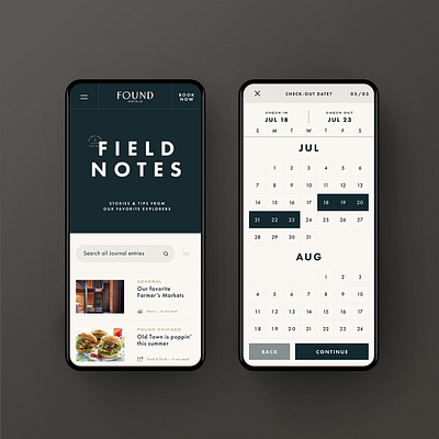 FOUND Hotels Mobile Site app branding design mockup typography ui userexperience userinterface ux web