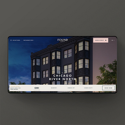 FOUND Hotels Desktop Site animation app branding design mockup typography ui userexperience userinterface ux web website