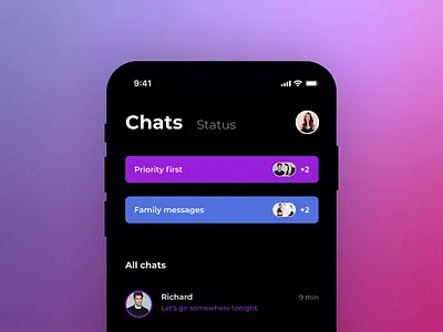 Chat App Mobile UI : Redesign and Interaction animation app design chat dribbble shot interaction message messaging motion uianimation uidesign uiux