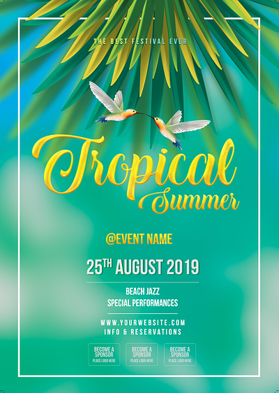 Tropical Summer Flyer action design event flyer font mockup party poster psd psd mockup show tropical winter