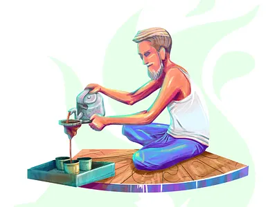 Tea Stall of Bangladesh digital art digital illustration illustraion illustration illustration art illustrations illustrator portrait illustration vector vector illustration