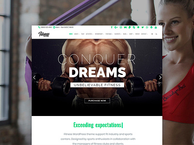 Fitness WordPress Theme - Responsive Site Builder crossfit design fit fitness fitness app fitness club fitness logo health and fitness health app page builder plugins responsive site builder sport sporting template theme web design web development wordpress