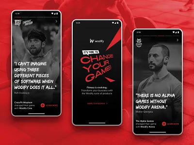 Game Changers 2018 - Landing page athletes black blackandwhite crossfit design fitness game graphic design landing page mobile red ux webdesign