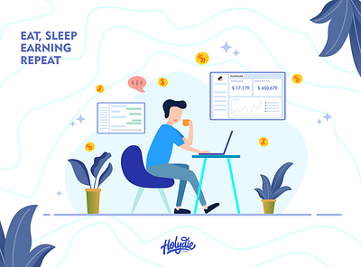 Freelancer Flat Design Illustration design flat illustration illustrator ui vector