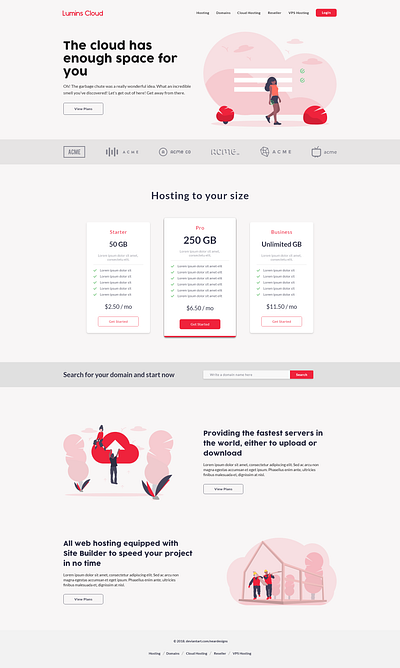 Lumins Cloud, fictional web design design ui web website