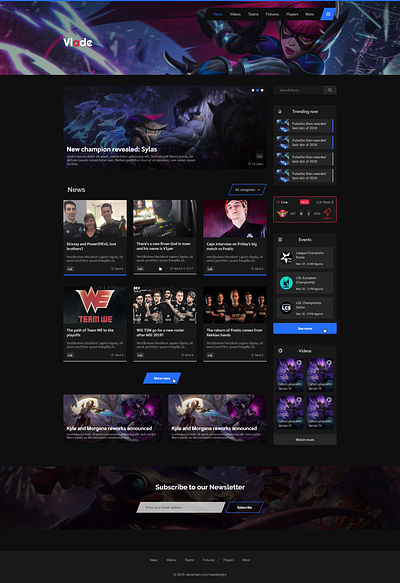 Vlade Desktop, fictional web design design gaming responsive ui web website