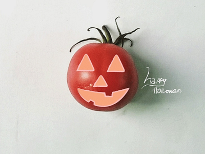 Happy Halloween art downsign halloween october spooky tomato vegetable