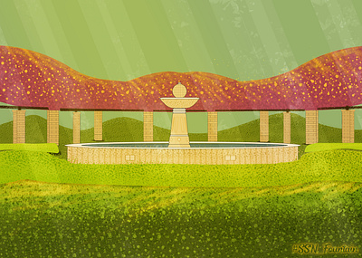 Fountain Illustration - SSN College art artwork design detailed drawing festival illustration illustrator landscape photoshop textures vector