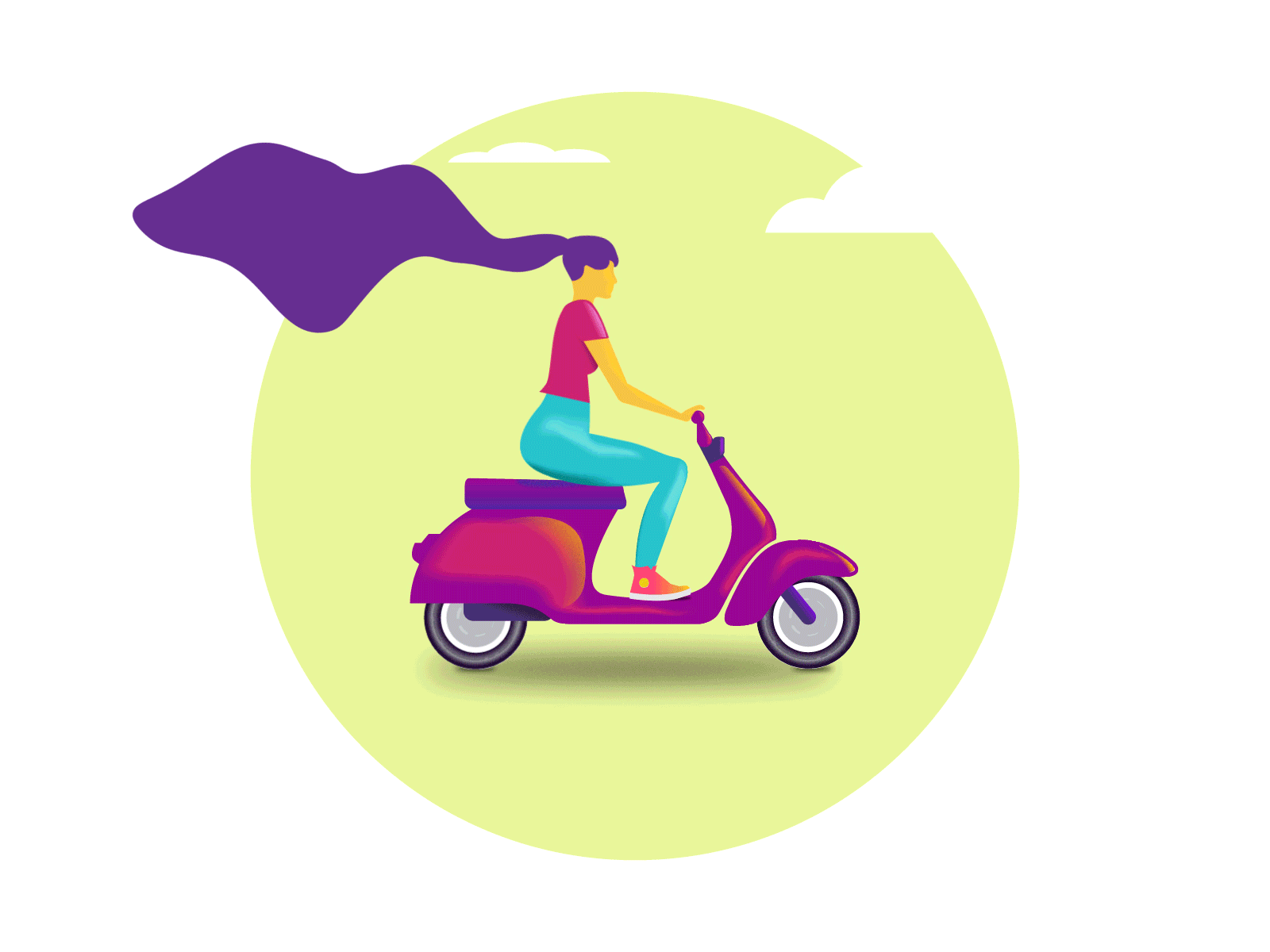 Autumn Cruise after effects animation fall gif illustraion illustrator motiongraphics scooter vespa